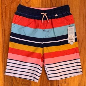 NWT Cat & Jack Multicolor Striped Swim Trunks. Size M 8-10